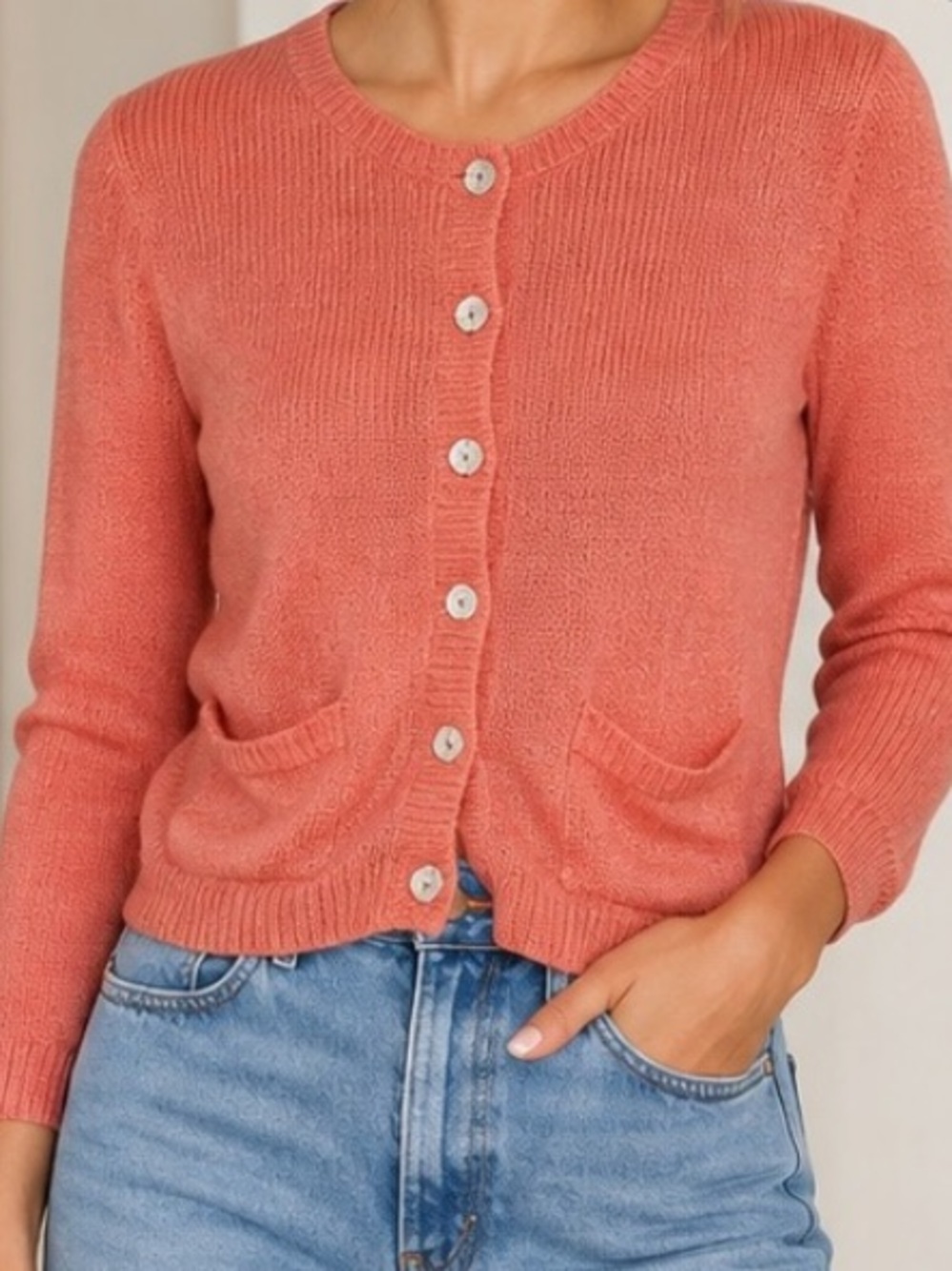 Vintage‎ Liz Claiborne Linen Blend Cardigan Sweater